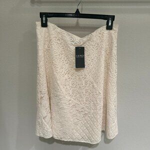 Lauren Ralph Lauren-Women's Patchwork Lace Skirt in Winter Cream; size 6